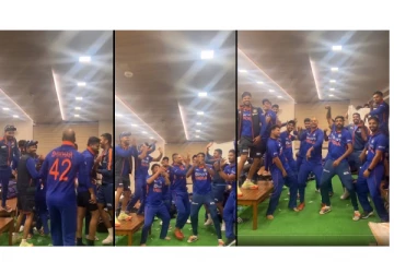 வேற லெவல்... குத்தாட்டம் போட்டு வெற்றியை கொண்டாடிய இந்திய அணி வீரர்கள் - வைரலாகும் வீடியோ