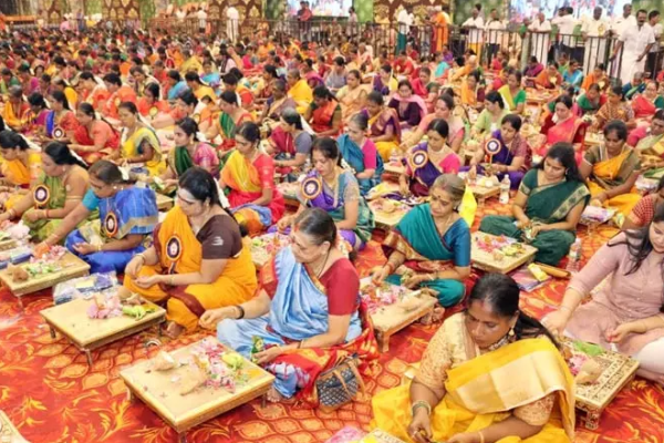 திருவண்ணாமலையில் மங்கள விளக்கு பூஜை.., 1008 பெண்கள் பங்கேற்பு | Mangala Lamp Puja At Thiruvannamalai