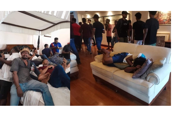 அதிபர் மாளிகையில் நுழைந்து போராட்டக்கார்கள் அடித்த லூட்டிகள் - வைரலாகும் புகைப்படத் தொகுப்பு - தமிழ்நாடு