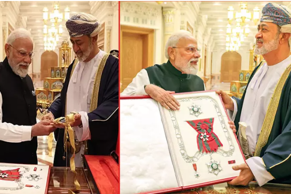 பிரதமர் மோடிக்கு ஓமன் நாட்டவரால் வழங்கபட்ட கெளரவம்! | Modi Honored With Oman S Highest Award