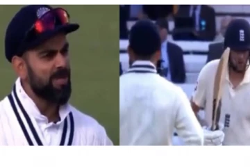 இப்போ பேசு பார்க்கலாம்! பேட்டிங் செய்ய வந்த இங்கிலாந்து வீரரை கிழித்து தொங்கவிட்ட  கோஹ்லி: கமெராவில் பதிவான காட்சி