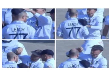 பந்தை சுத்தம் செய்ய ஜா லீச்சின் தலையில் உருட்டிய ஜோ ரூட் - வைரலாகும் வீடியோ - ஷாக்கான அதிர்ச்சி