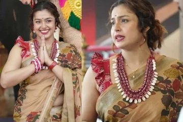 நடிகை மோக்‌ஷாவின் ஓணம் ஸ்பெஷன் சேலை போட்டோஸ்...