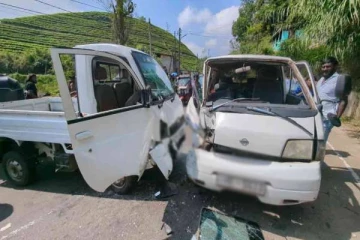 ஹட்டனில் லொறி - வேன் மோதி விபத்து ; இருவரின் நிலை கவலைக்கிடம்