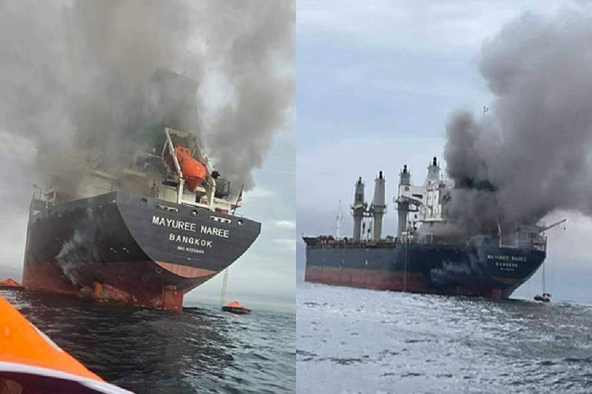 ஓமானுக்கு அருகே கப்பல் மீது தாக்குதல் ; கப்பலை தாக்கிய மர்ம எறிபொருள் | Attack Ship Near Oman Mysterious Projectile Ship