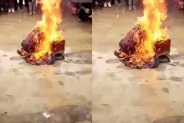 ஆப்கானில் இசைக்கருவியை தீவைத்து எரிக்கும் தலிபான்கள்: அதிர்ச்சி காணொளி