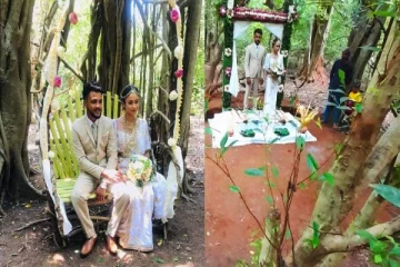 இலங்கையில் நடுக்காட்டில் நடந்த வித்தியாசமான திருமணம்! மணமக்களுக்கு குவியும் வாழ்த்து (PHOTOS)