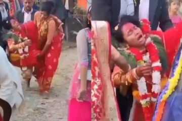 மாப்பிள்ளை விட்டுக்கு செல்ல அடம்பிடித்த மணப்பெண்! கதற கதற குண்டுக் கட்டாக தூக்கி செல்லும் உறவினர்கள்