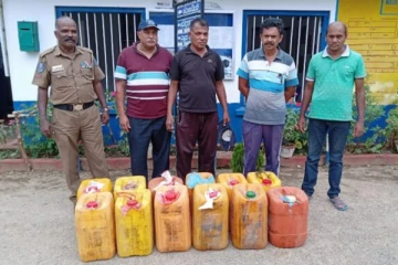 பொலிஸாரின் சுற்றிவளைப்பில் 240 லீற்றர் பெட்ரோலுடன் ஒருவர் கைது (photo)