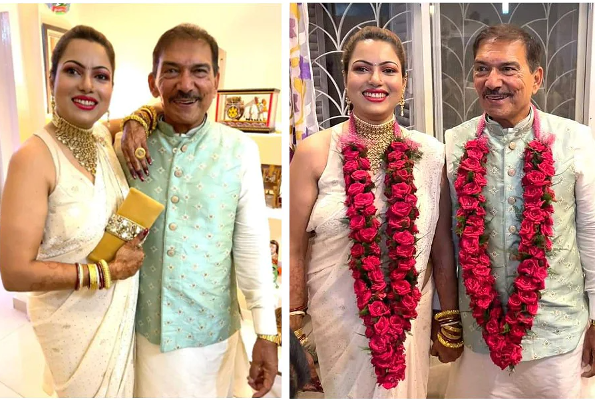 38 வயது கொண்ட பெண்ணை 66 வயது கொண்ட முன்னாள் கிரிக்கெட் வீரர் திருமணம் செய்தார் - வைரலாகும் புகைப்படம் | Marriage Viral Photo