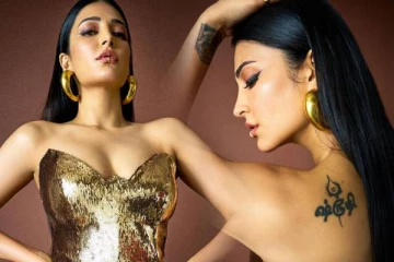 நடுவிரலை காட்டிய கமல் ஹாசன் மகள்!! புகைப்படத்தை பார்த்து வர்ணிக்கும் ரசிகர்கள்...