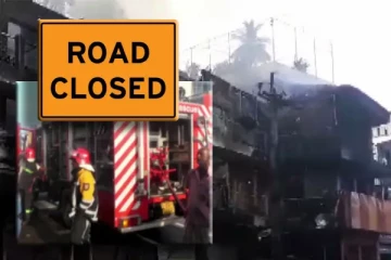 உணவகம் ஒன்றில் பாரிய தீ விபத்து: பிரதான வீதிக்கு பூட்டு