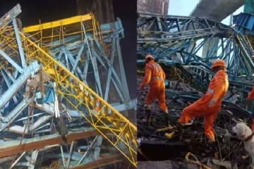 நள்ளிரவில் ராட்சத கிரேன் விழுந்து தொழிலாளர்கள் 17 பேர் பரிதாப மரணம்