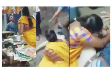 கடையில் ரகளை செய்த ரவுடியை புரட்டி எடுத்து வெளுத்தி வாங்கிய பெண் - வைரல் வீடியோ