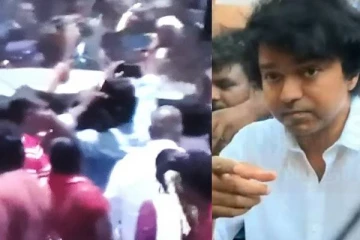 வாக்கு சாவடி மையத்தில் ஏற்பட்ட பதற்றம்..கையில் கட்டுடன் வாக்கு செலுத்திய விஜய்!!