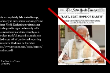 பிரதமர் மோடியின் செய்தி போட்டோ  எல்லாமே சுத்த பொய் : விளக்கம் கொடுத்த தி நியூயார்க் டைம்ஸ்