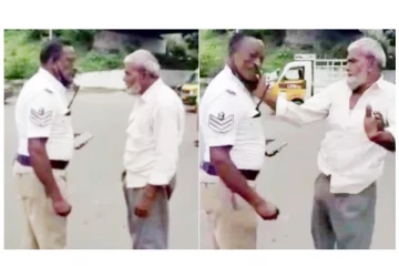 தட்டிக் கேட்ட டிராபிக் போலீசாரை பட்டென கன்னத்தில் அறைந்த ஓட்டுநர் : வீடியோவால் பரபரப்பு!