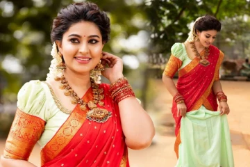 புடவையில் அசத்தும் புன்னகை அரசி நடிகை சினேகா.. கலக்கல் புகைப்படங்கள்