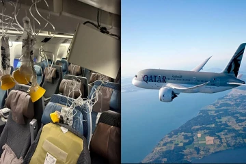 நடு வானில் குலுங்கிய விமானம் : காயமடைந்த 12 பேர்