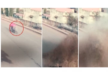 Shockig Video : திடீரென சாலையில் பைப் லைன் வெடித்து பயங்கர விபத்து..!