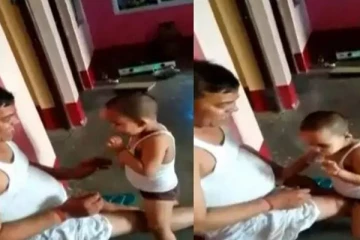 பேத்தியை  சிகரெட் பிடிக்க வைத்த  தாத்தா : ரவுண்டு கட்டிய காவல்துறை