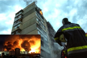 உக்ரைன் தலைநகரில் ரஷ்யா ஏவுகணை, ட்ரோன் தாக்குதல் - பற்றியெரியும் நகரம்