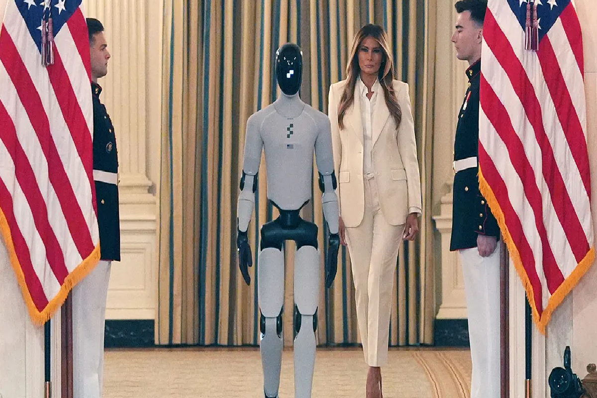 11 மொழி பேசும் மனித ரோபோ; அறிமுகம் செய்தார் மெலனியா ட்ரம்ப் | Melania Trump Unveils Humanoid Robot