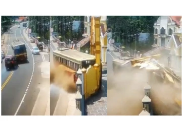 நேருக்கு நேர் கார் மீது பஸ் மோதி பயங்கர விபத்து... பதற வைக்கும் வீடியோ வைரல்