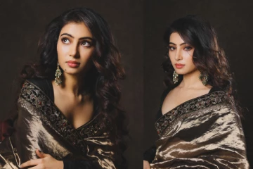 சேலையில் அசத்தல் போஸ் கொடுத்த சாரா அர்ஜுன்.. அழகிய போட்டோஷூட்