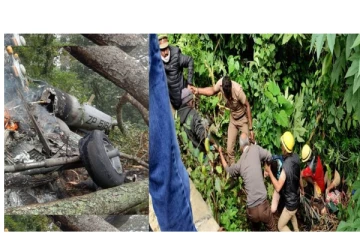 ஹெலிகாப்டர் விபத்து - பிளாஸ்டிக் குடத்தில் நீரை நிரப்பி தீயை அணைத்த காட்டேரி கிராம மக்கள் - வீடியோ வைரல்