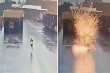 மின்னல் தாக்கி உயிர்பிழைத்த நபர்! சிசிடிவியில் பதிவான காட்சி