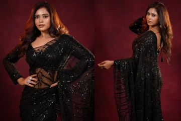 கருப்பு நிற டிரான்ஸ்பரென்ட் புடவையில் சந்தியாராகம் சீரியல் நடிகை அனந்த்ரா.. வைரலாகும் புகைப்படங்கள்