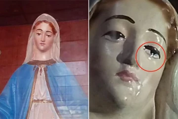 யாழில் மாதா சிலையில் வடியும் கண்ணீர் : பார்வையிட குவியும் மக்கள்