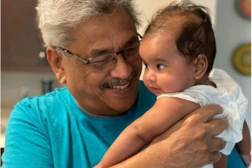 அமெரிக்காவிலுள்ள பேர்த்தியுடன் சிறிலங்கா அரச தலைவர் வெளியிட்ட படம்!