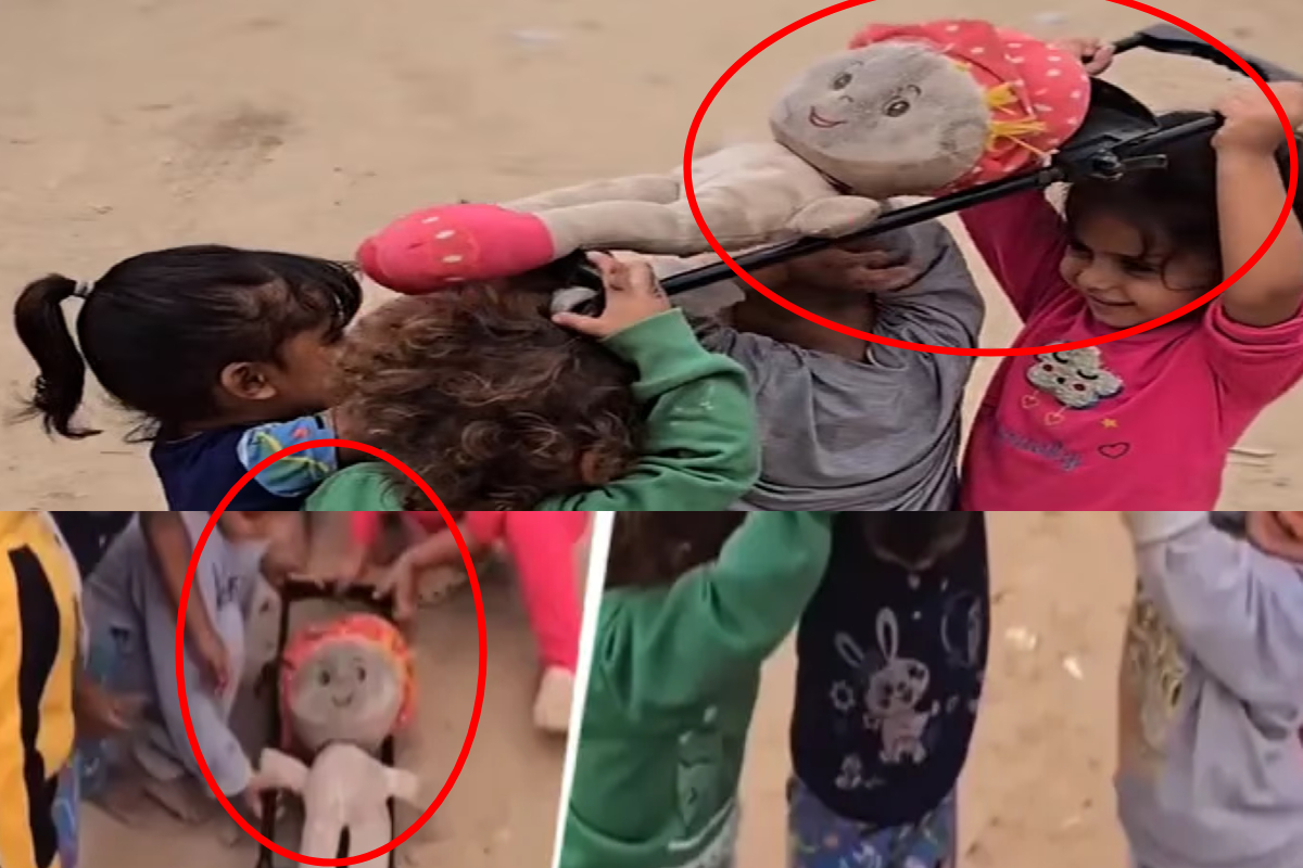 பொம்மைக்கு இறுதிச்சடங்கு செய்யும் காசா சிறுவர்கள்; கலங்க வைக்கும் காணொளி | Gaza Children Hold Funeral For A Doll