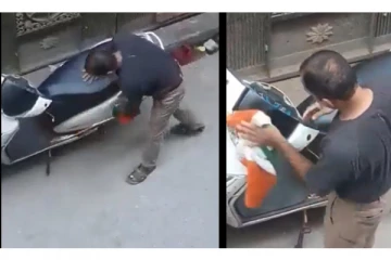 இந்திய தேசிய கொடியால் பைக்கை துடைத்த நபர் - அதிரடியாக கைது செய்த போலீசார்...!