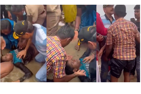 கடல் அலையில் சிக்கிய சிறுவன் - தக்க சமயத்தில் முதலுதவி செய்து உயிரை காப்பாற்றிய டிஜிபி - தமிழ்நாடு