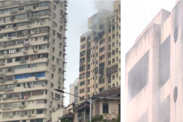 20 மாடி கட்டிடத்தில் தீ விபத்து : இரண்டு பேர் படுகாயம் | Mumbai A Fire Broke 20 Building Patiala Hospital