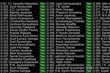 මහජන හදිසි අවස්ථා තත්ත්වය දීර්ඝ කිරීමේ යෝජනාව වැඩි ඡන්දයෙන් සම්මත වෙයි