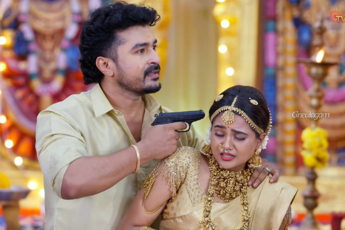 மூன்று முடிச்சு சீரியலின் பரபரப்பான காட்சியை எப்படி எடுத்துள்ளார்கள் பாருங்க... படப்பிடிப்பு தள வீடியோ | Moondru Mudichu Marriage Climax Shooting Spot