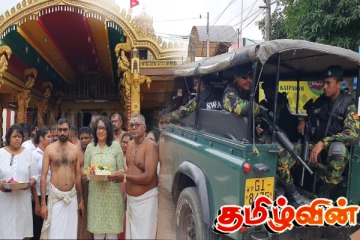 பலத்த பாதுகாப்புக்கு மத்தியில் நல்லூர் கந்தனை வழிபட்ட பிரதமர் ஹரிணி