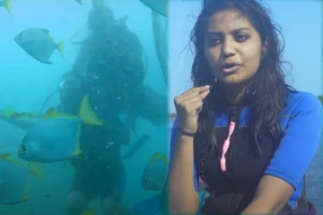 கடலுக்குள் இப்படியொரு திரில்லான உலகமா? நடுநடுங்கிய இளம்பெண்ணின் திக் திக் நிமிடம்! அசத்தலான காட்சி
