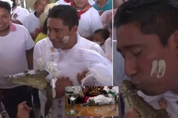 முதலைக்கும் நகர மேயருக்கும் இடையே விசித்திர திருமணம்: பிரத்யேக வீடியோ!