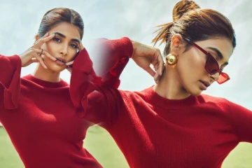 சிகப்பு நிற உடையில் அசத்தும் நடிகை பூஜா ஹெக்டே.. லேட்டஸ்ட் புகைப்படங்கள்..