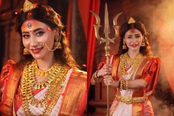 Navratri : துர்கை அம்மன் கோலத்தில் மிரட்டும் சுனிதா!! ஃபயர் விடும் ரசிகர்கள்..