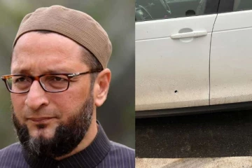 ஓவைசி  சென்ற கார் மீது மர்ம நபர்கள் சரமாரி துப்பாக்கிச்சூடு : ஒருவர் கைது