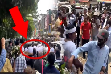 கொழும்பில் சடலம் போன்ற உருவங்களுடன் ஒன்று திரண்ட மக்கள்!