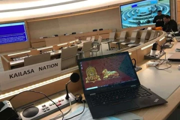 பலருக்கும் ஆச்சயத்தை ஏற்படுத்திய நித்தியானந்தா;  ஐ.நா கூட்டத்தொடரில்  கைலாசா!