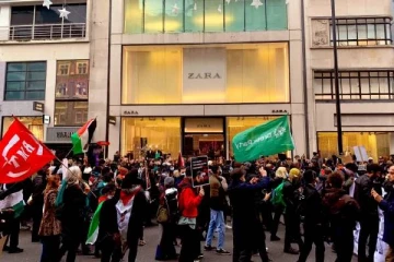 லண்டனில் பூமா மற்றும் Zara நிறுவனங்களின் கடைகளை மூட வைத்த பாலஸ்தீன ஆதரவாளர்கள்