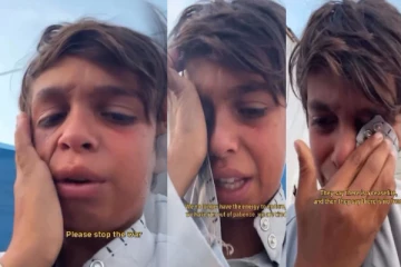 தயவு செய்து போரை நிறுத்துங்கள்; கதறி அழும் பலஸ்தீன சிறுவன்